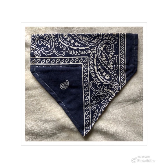 HANDMADE DOG BANDANA PERSONALIZED MONOGRAM “A” REVERSIBLE SLIP ON COLLAR - Picture 5 of 10
